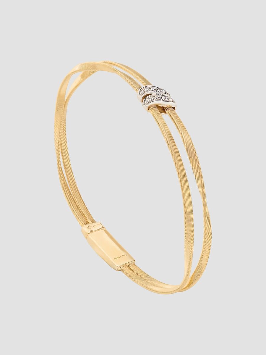 Marco Bicego Women's Marrakech 18K White and Yellow Gold 2-Row Bracelet with Diamonds - Yellow Gold