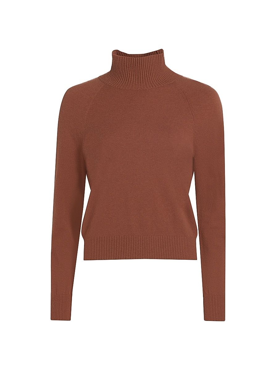 Women's Wool & Cashmere-Blend Turtleneck Sweater - Rosewood - Size XS