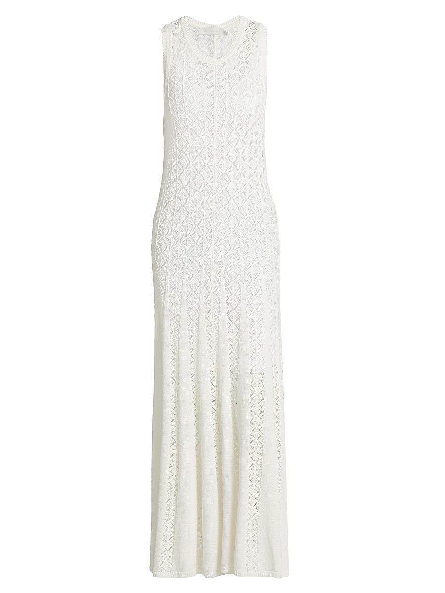 Women's Wylie Pointelle-Knit Tank Maxi Dress - Ivory - Size 8