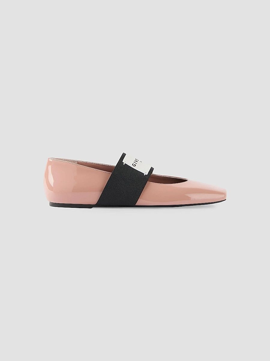 Givenchy Women's Sliced Square Ballerinas in Patent Leather - Powder - Size 6.5