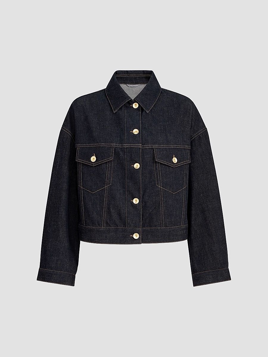 Women's No-Fade Denim Outerwear Jacket with Monili - Denim - Size 14