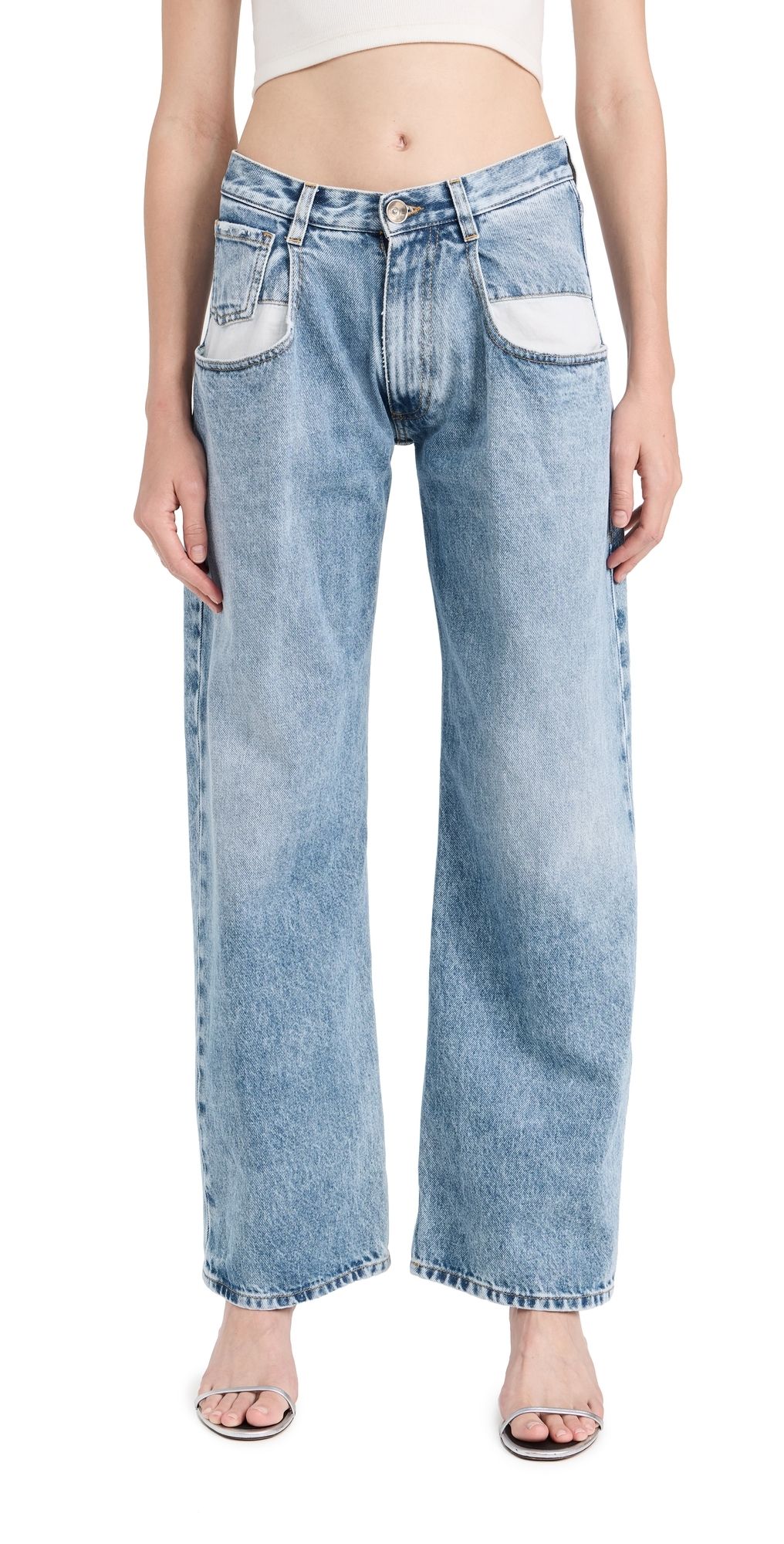 Maison Margiela Straight Jeans with Contrast Pockets Denim 46