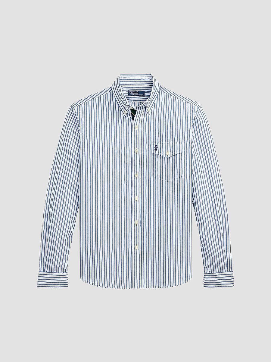 Polo Ralph Lauren Men's RL Prepster Classic-Fit Striped Shirt - Blue White - Size Small