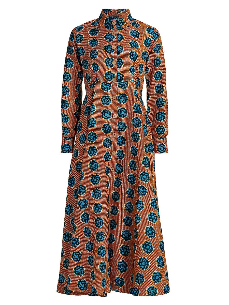 Women's Fayo Printed A-Line Midi-Dress - Orange - Size Large