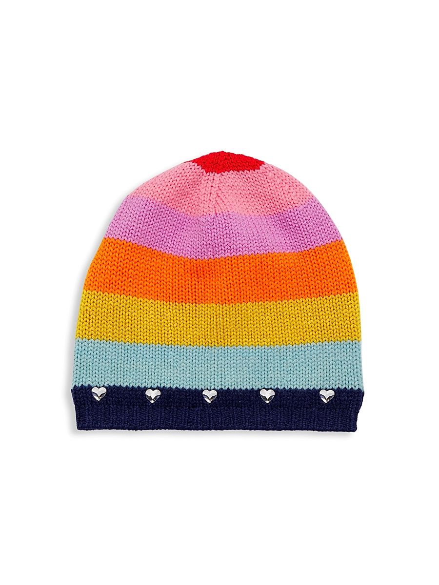 Girl's Carolyn Rowan x Stephanie Gottlieb Rainbow Striped Wool Hat - Rainbow Stripes