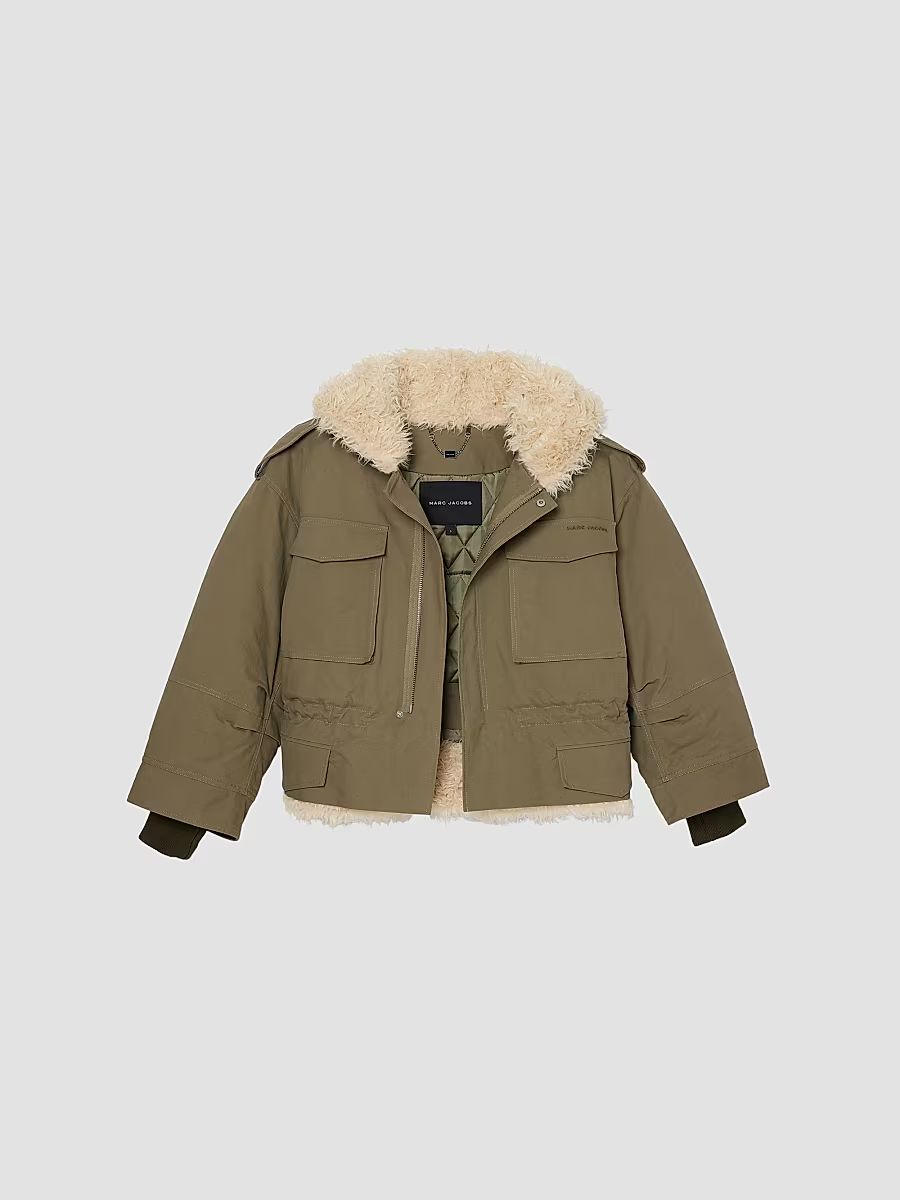 Women's Crop Cargo Parka - Utility Khaki - Size XS