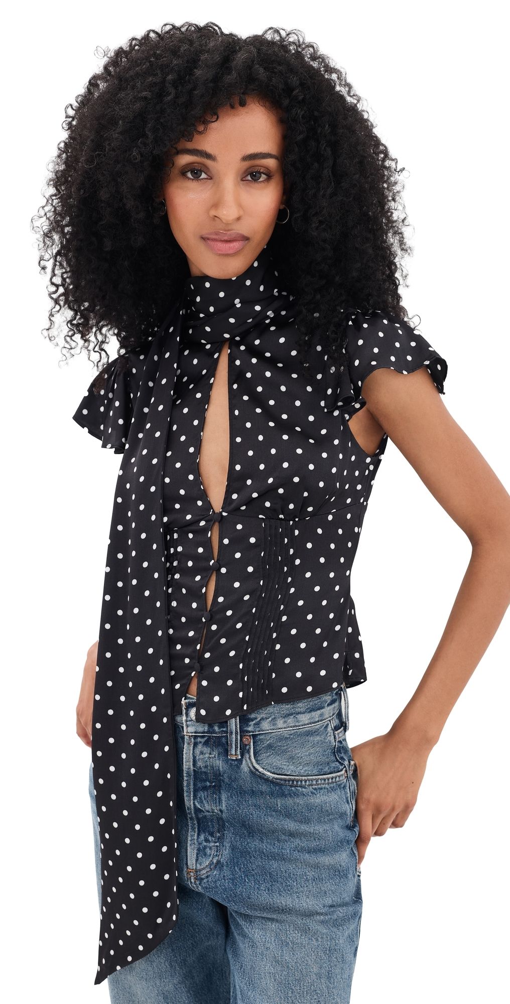 GUIZIO Ara Blouse Black Micro Dot L
