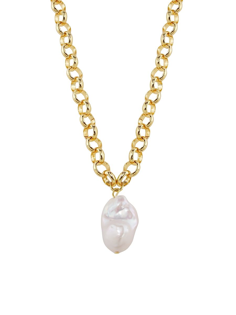 Women's Giselle 14K-Gold-Plated & Baroque Pearl Pendant Necklace - Gold