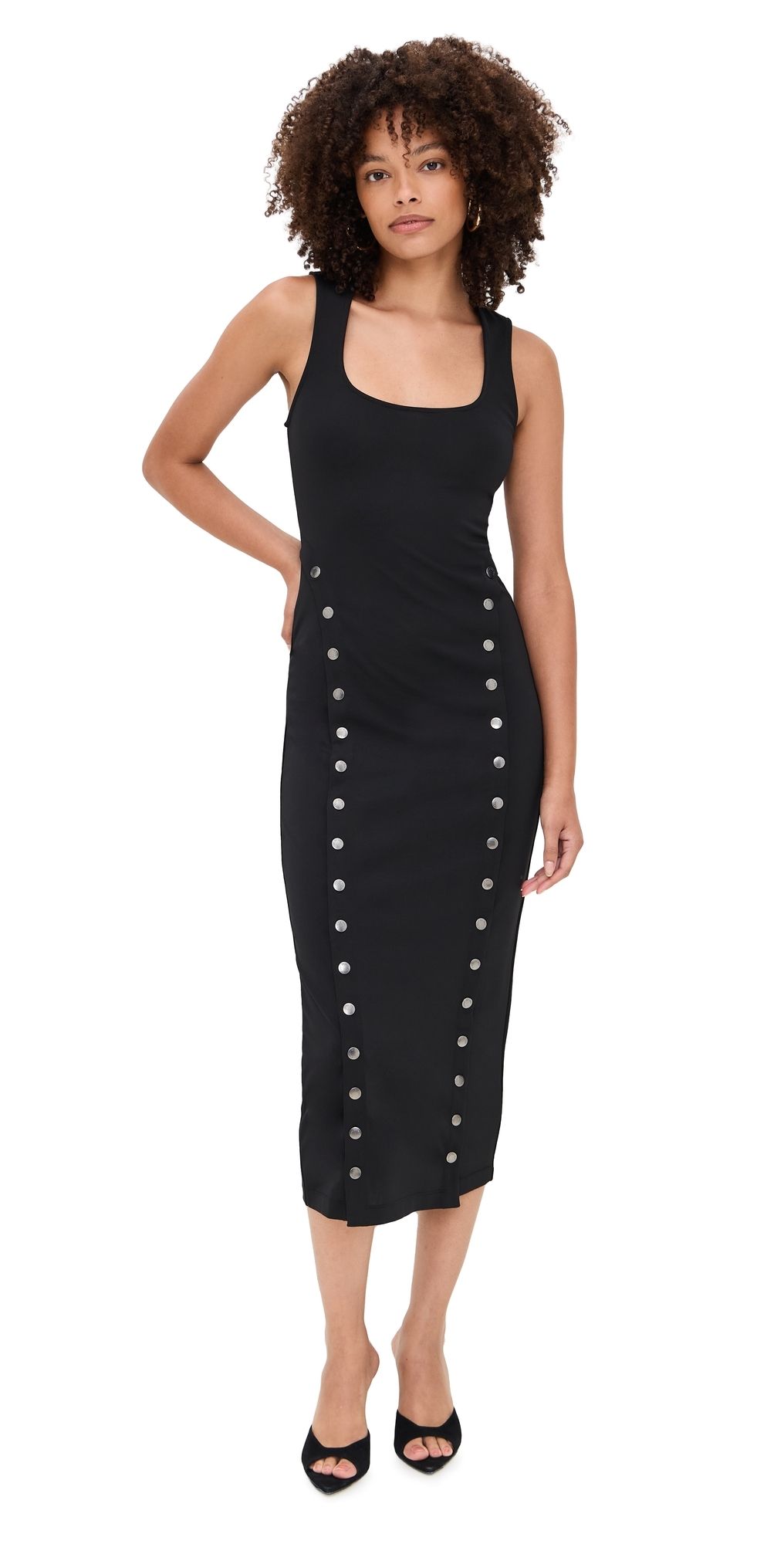 Fleur du Mal Scooped Neck Undo Me Dress Black M