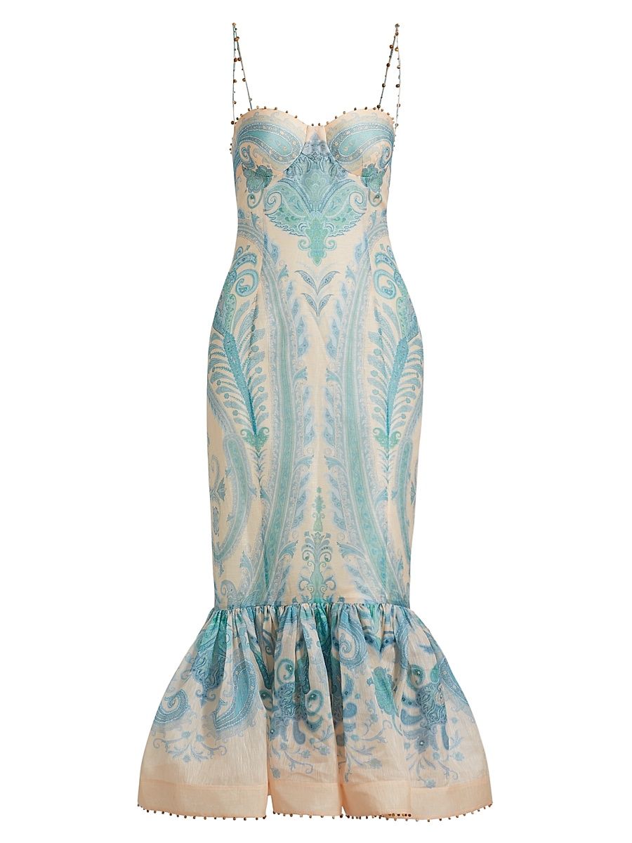 Women's Illuminate Mermaid Gown - Turquoise Paisley - Size 0