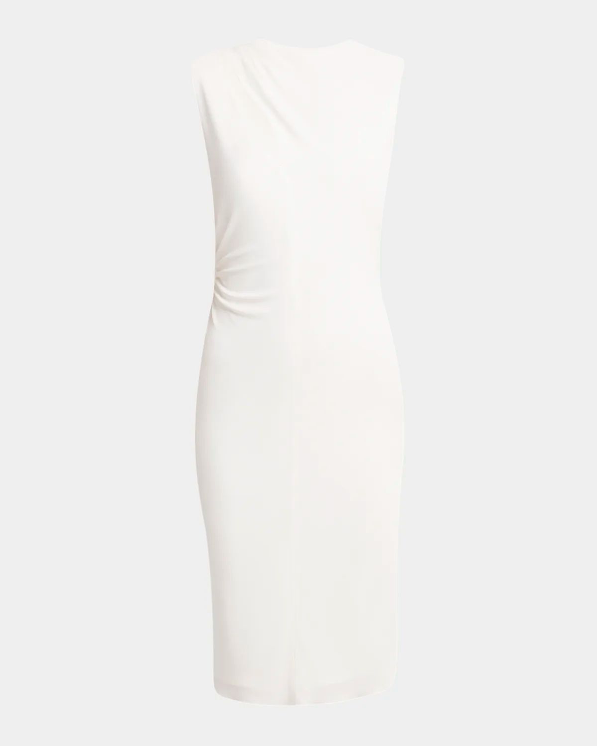 Cutout Shoulder-Drape Viscose Crepe Jersey Cocktail Dress