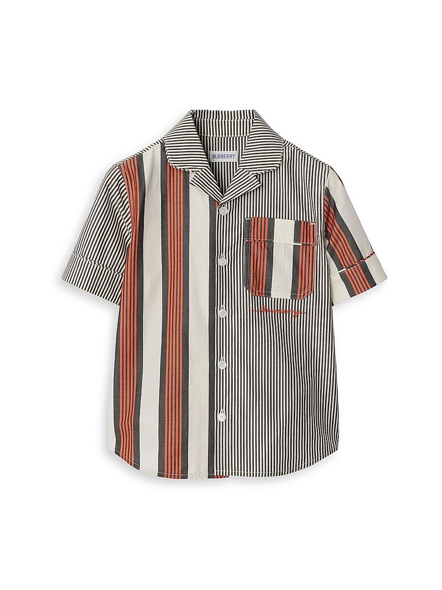 Little Boy's & Boy's Xanadu Striped Patchwork Button-Front Shirt - Size 10