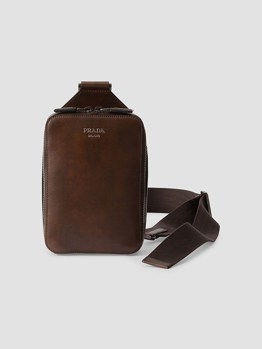 Men's Brique Antiqued Leather Bag - Brown