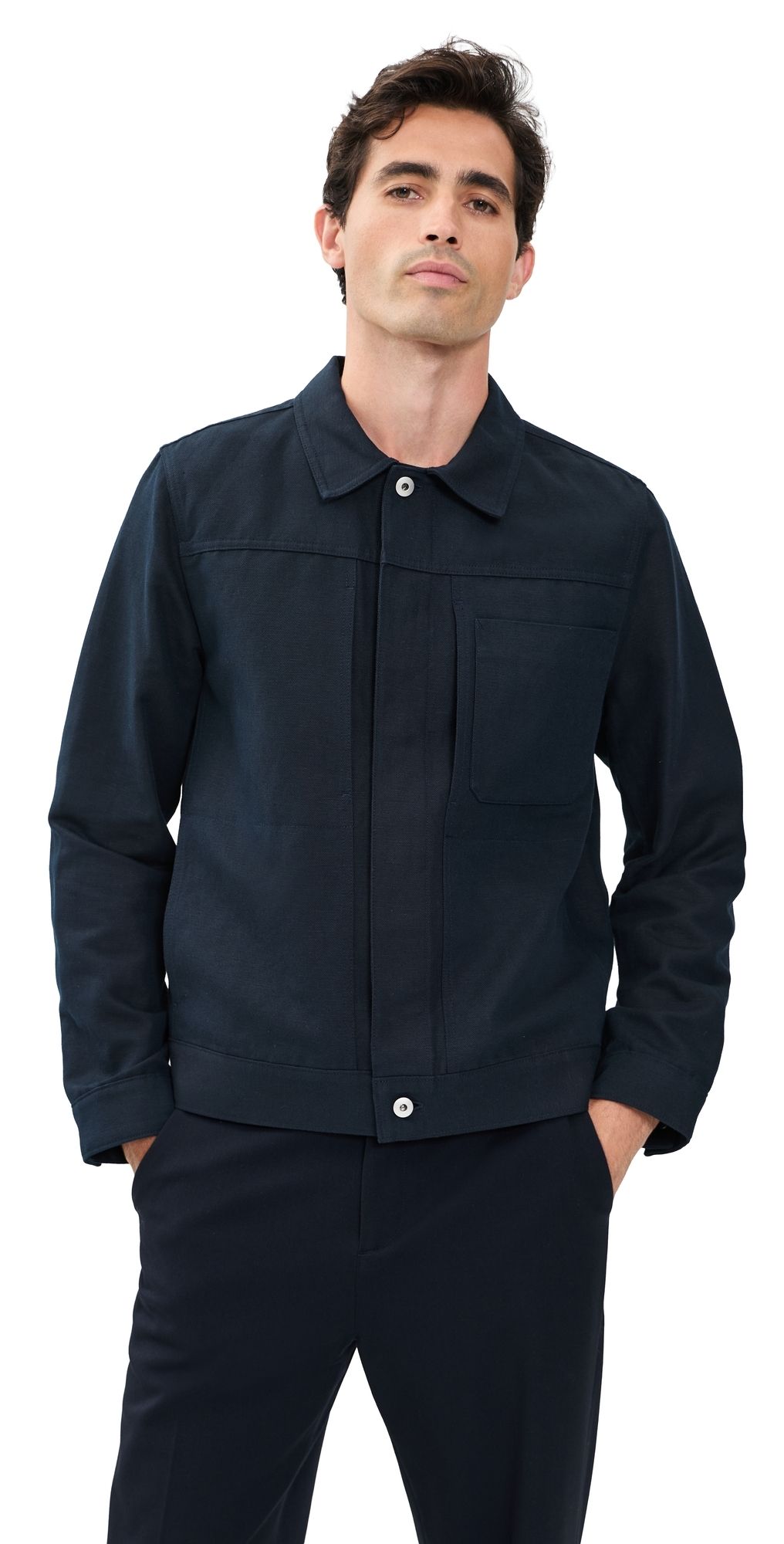 Vince Pleated Trucker Jacket Coastal XXL