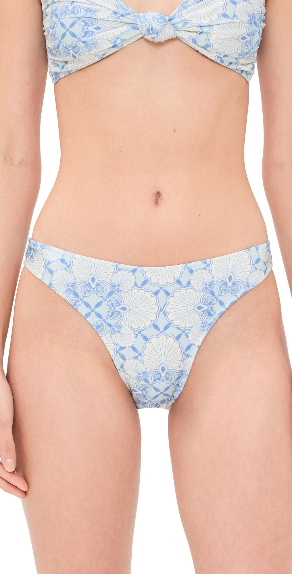 Shani Shemer Alma Bikini Bottoms Aqua Shell Print L