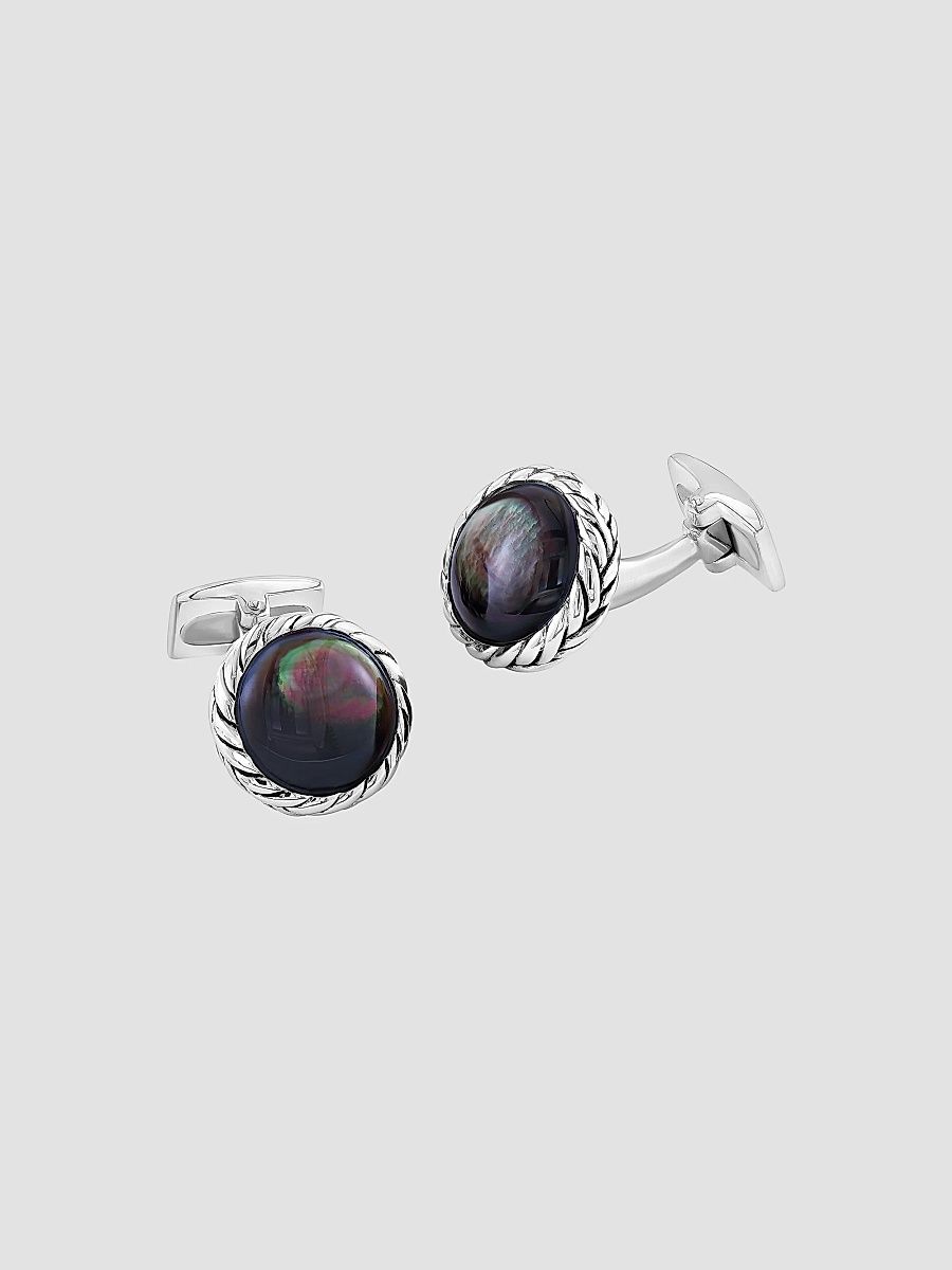 Saks Fifth Avenue Collection Men's COLLECTION 925 Sterling Silver & Mother Of Pearl Cufflinks - Silver