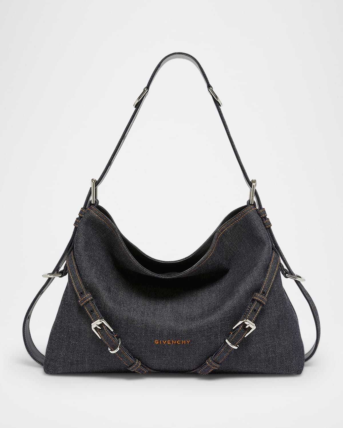 Voyou Medium Shoulder Bag in Denim