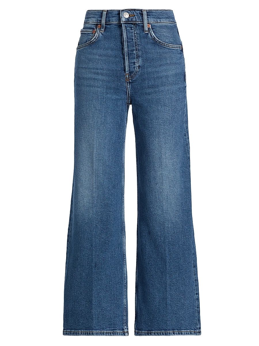 Women's Mid 70s High-Rise Wide-Leg Crop Jeans - Mid - Size 30