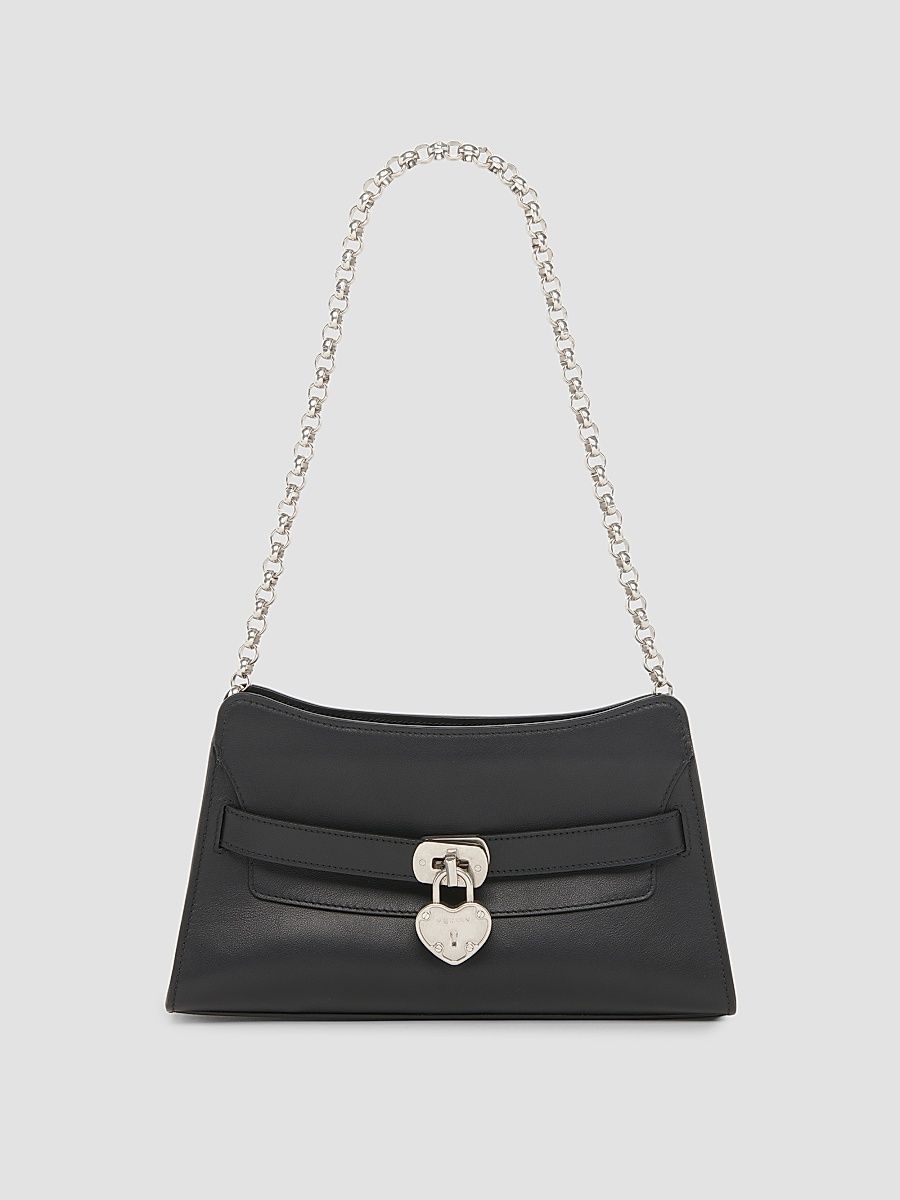 Women's Locke Mini Leather Shoulder Bag - Black Silver