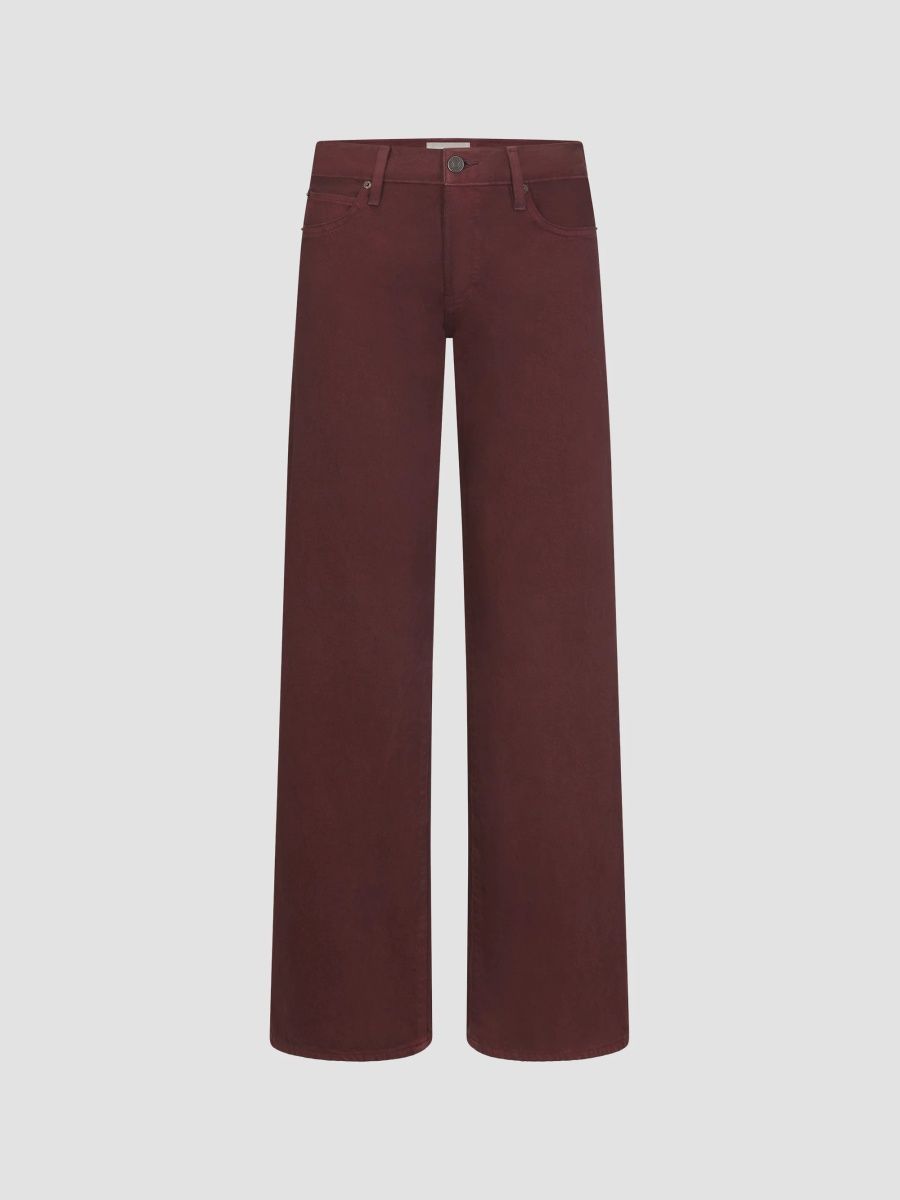 FRAME Women's The Pixie Gray Low-Rise Wide-Leg Jeans - Bordeaux - Size 23