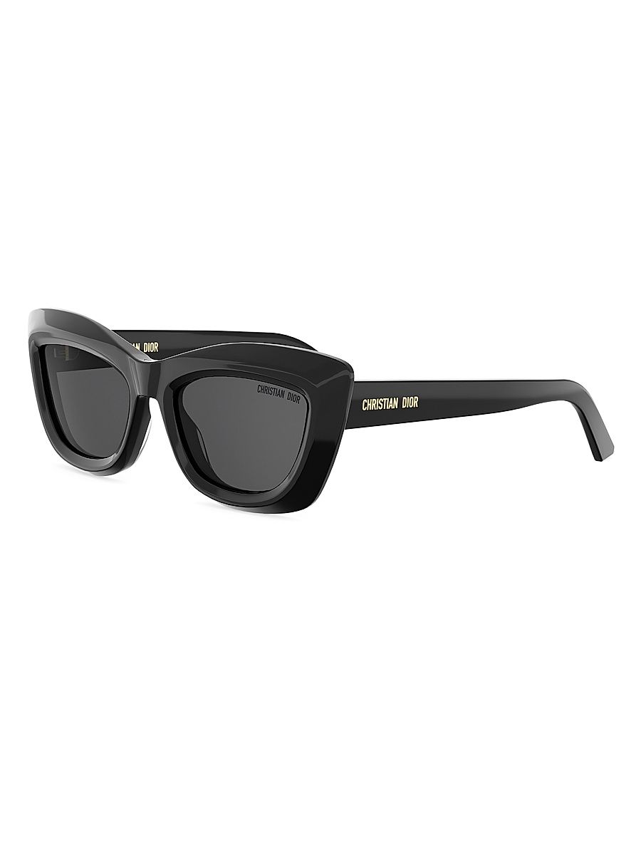 Women's DiorMidnight B3I 54MM Cat-Eye Sunglasses - Shiny Black And Smoke