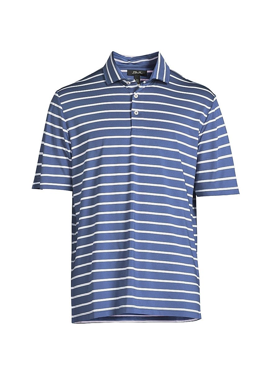 Men's Airflow Striped Piqué Polo Shirt - Old Royal Multi - Size XS