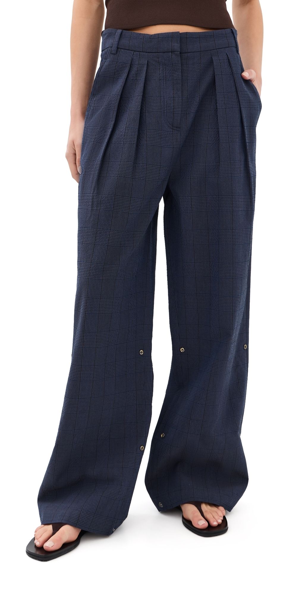 Tibi Menswear Crepon Stella Full Length Pants Navy Multi 28