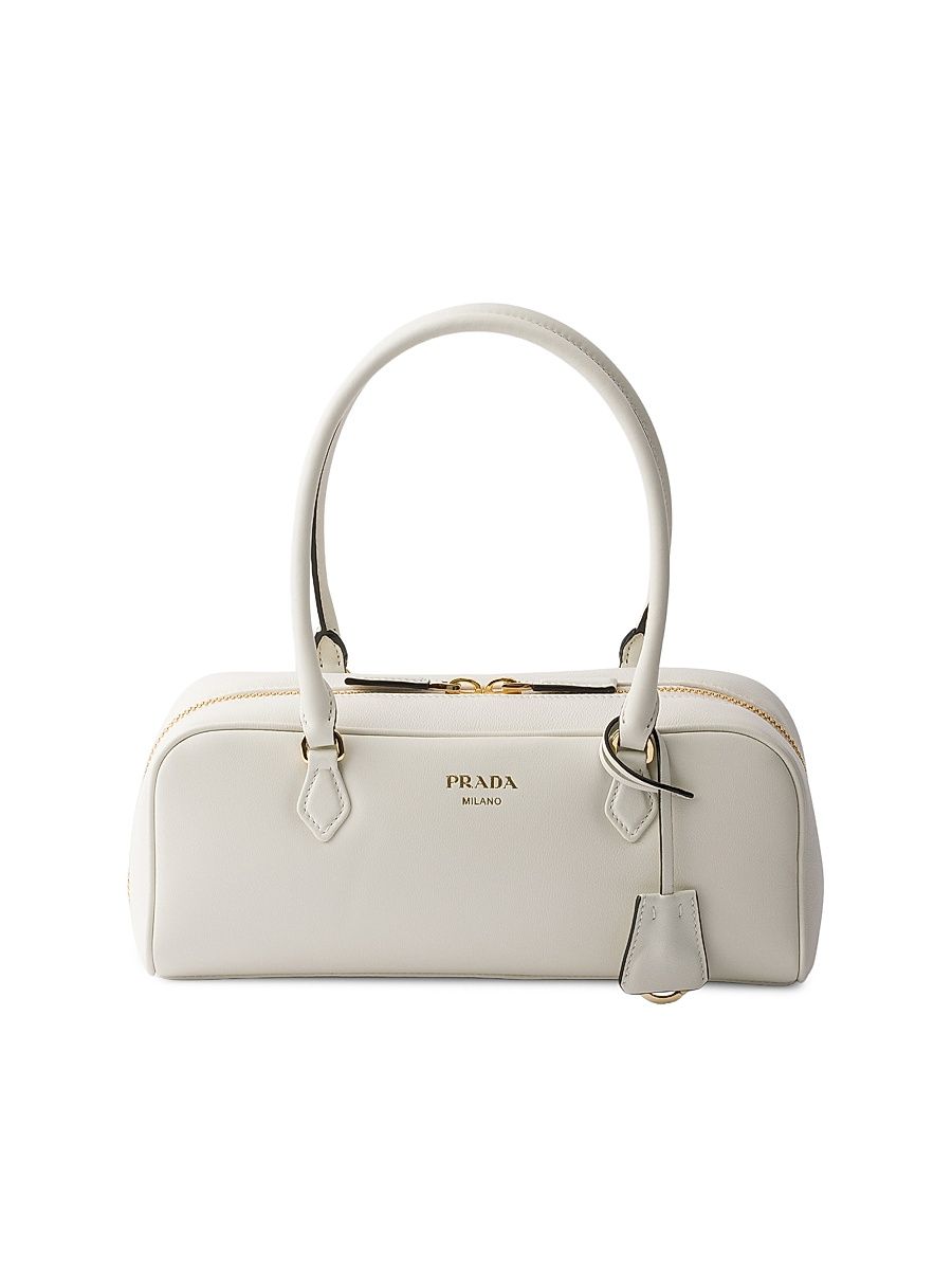 Women's Leather Top-Handle Bag - White