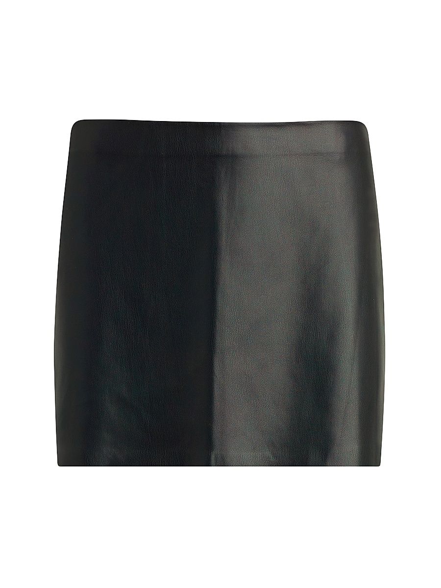 Women's Faux Leather Pencil Miniskirt - Black - Size 10