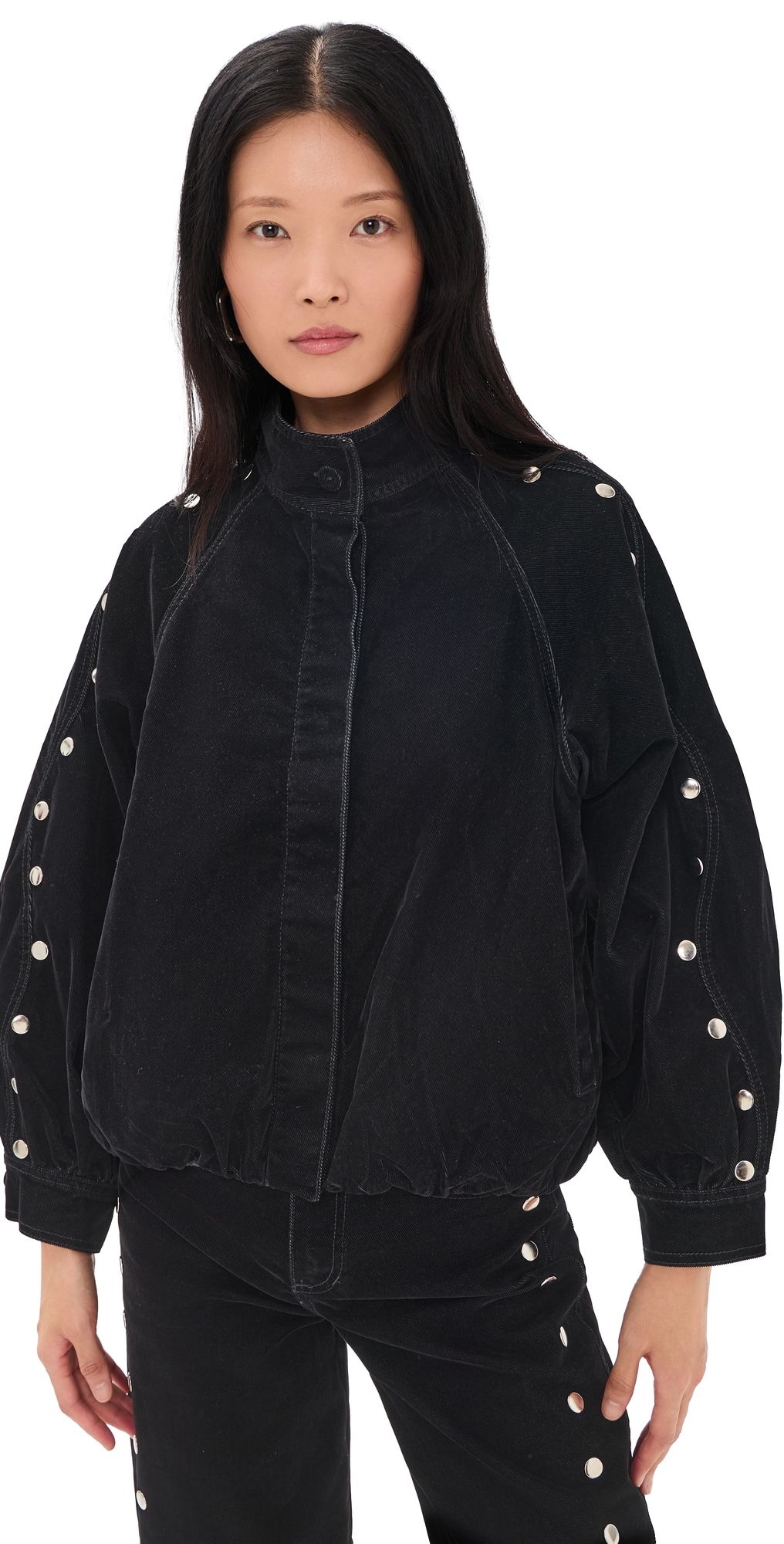 Sixxta Black Bomber Corduroy Jacket Black XS