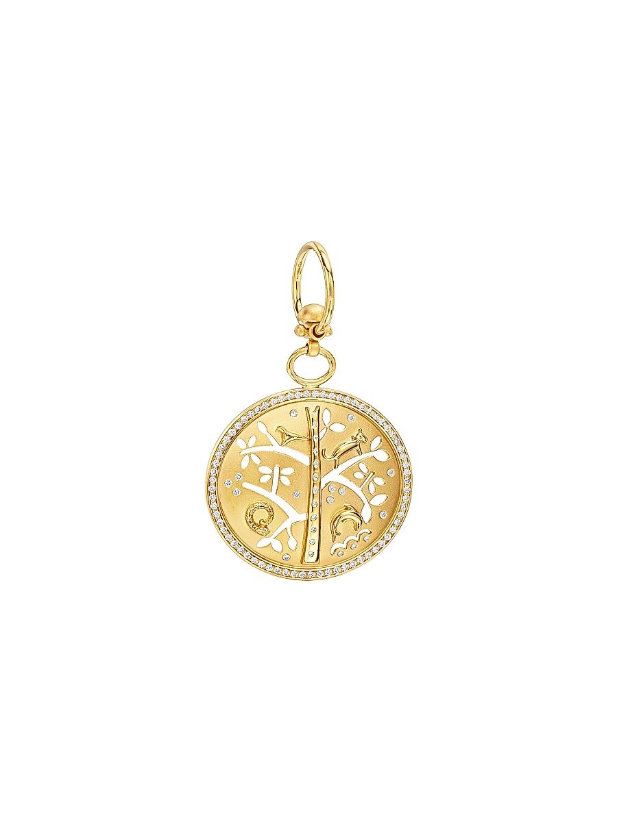 Women's Tree of Life Diamond & 18K Yellow Gold Small Pendant - Gold