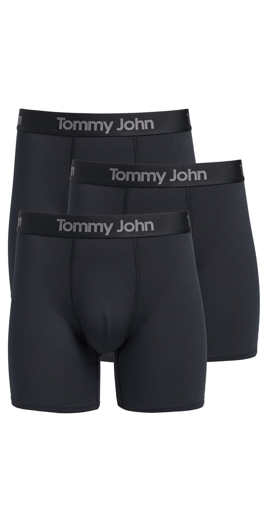 Tommy John Air Cool Mesh 6 Boxer Briefs 3-Pack Black M