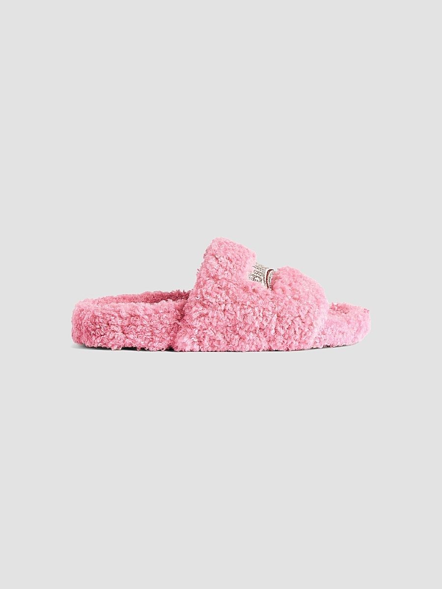 Balenciaga Women's Furry Slide Sandals - Sweet Pink - Size 11