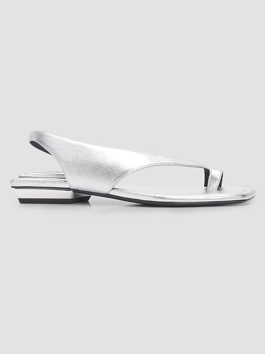 Women's Liv 20MM Leather Sandals - Silver - Size 11