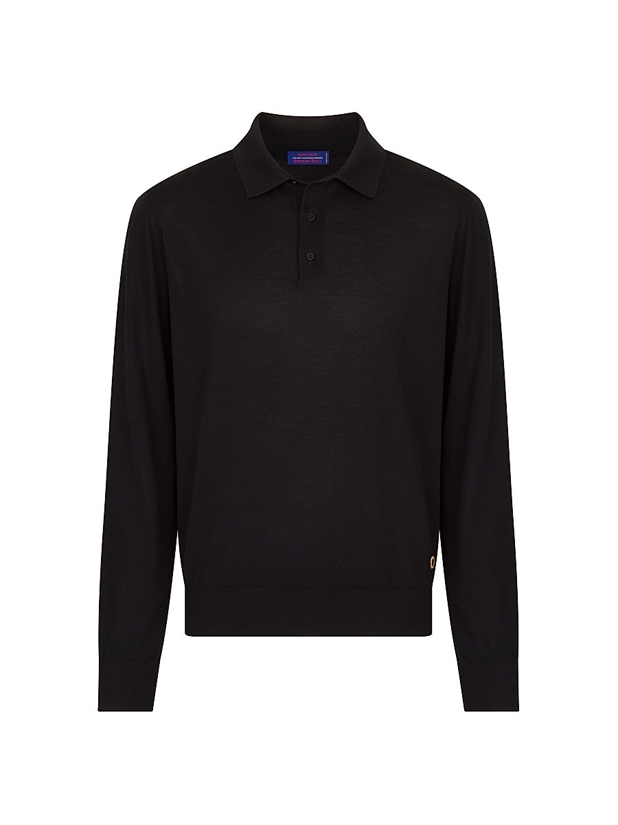 Men's Cashmere and Wool Polo - Black - Size 54