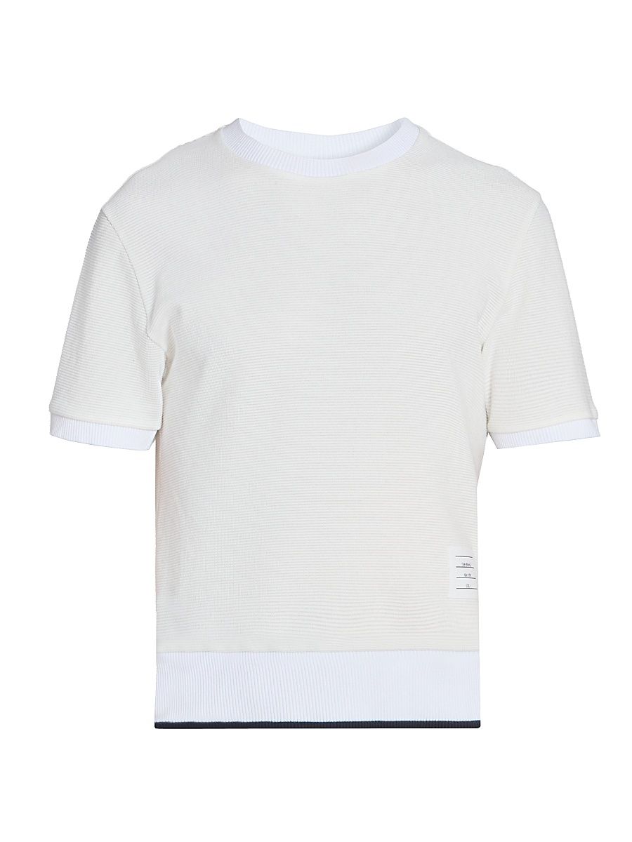 Men's Lightweight Waffle-Knit Cotton T-Shirt - White - Size XXL
