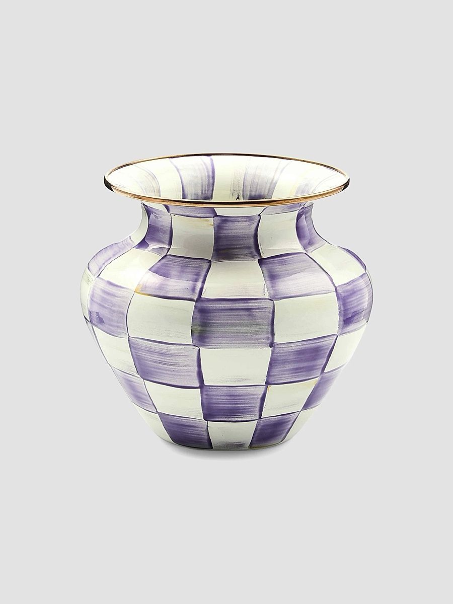 Violet Check Large Vase