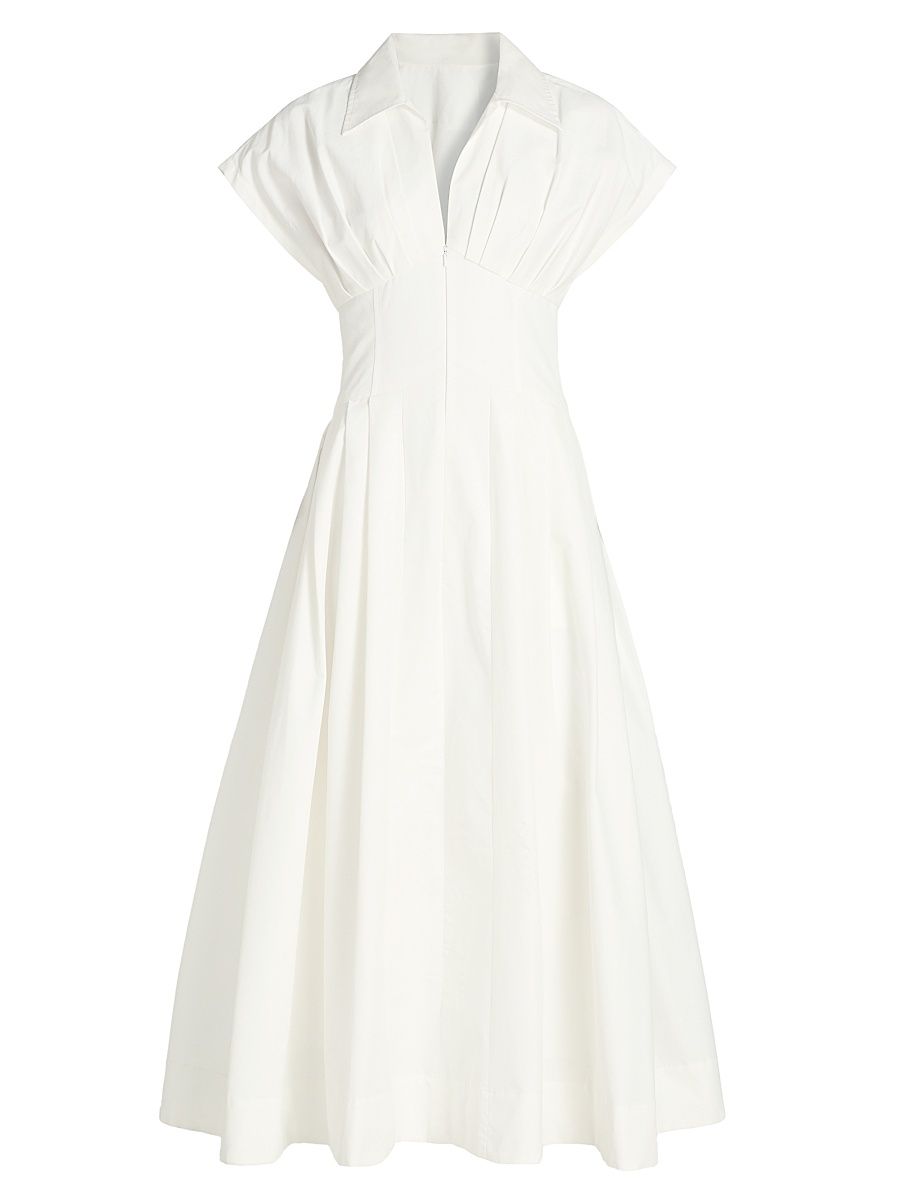 Women's Farlow Cotton-Blend Midi-Dress - White - Size 10