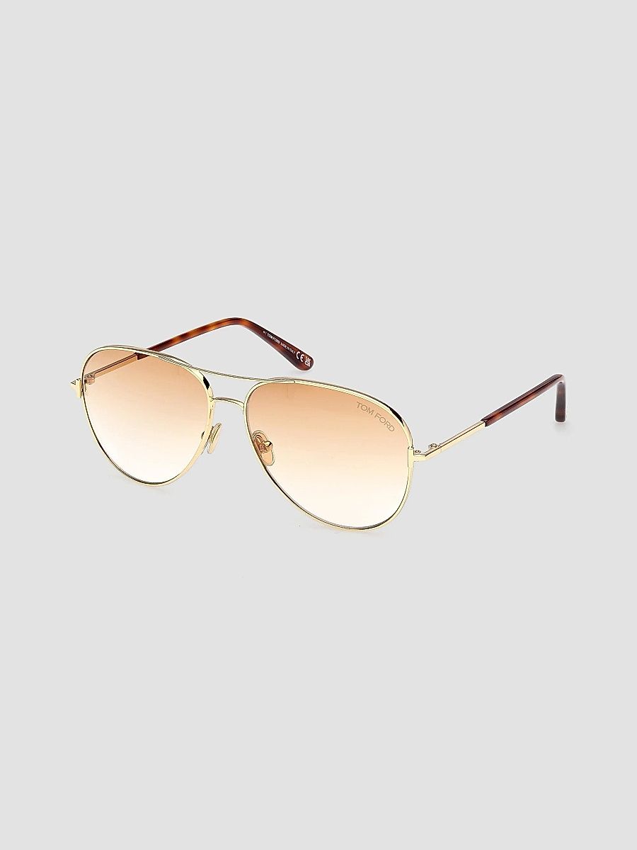 TOM FORD Women's Clark 59MM Aviator Sunglasses - Havana Gold Yellow