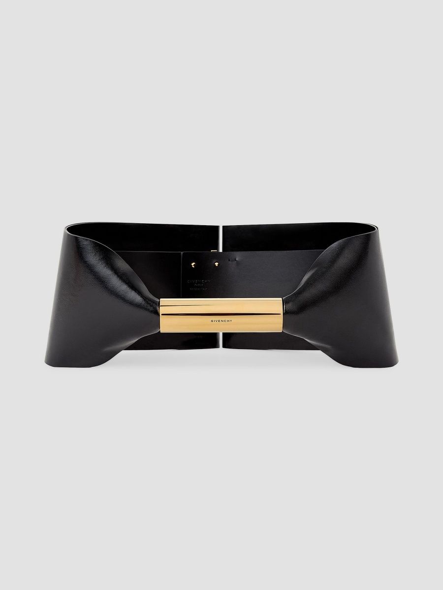 Givenchy Women's Bow-Effect Waist Belt in Leather - Black - Size Small