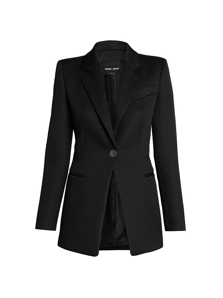 Women's Techno Scuba Blazer - Solid Black - Size 2