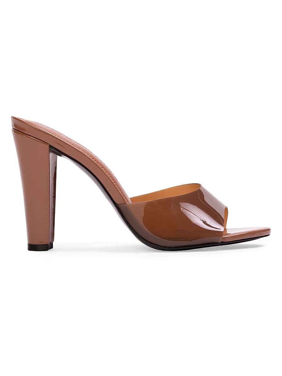 Women's Lila 95MM Patent Leather Mules - Mousse Patent Leather - Size 11