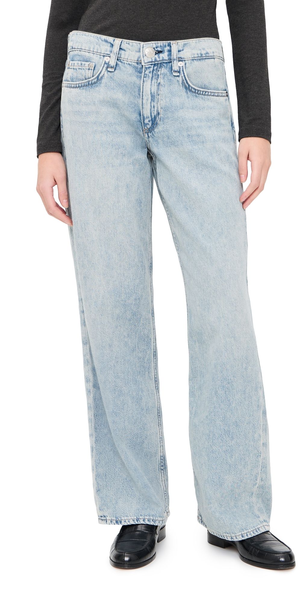 rag & bone Feather Weight Saige Low Rise Ankle Straight Jeans Ludlow 33