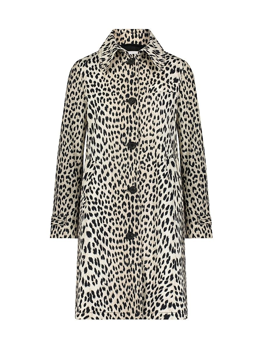 Women's Alaine Animal Print Car Coat - Beige Multicolor - Size 8