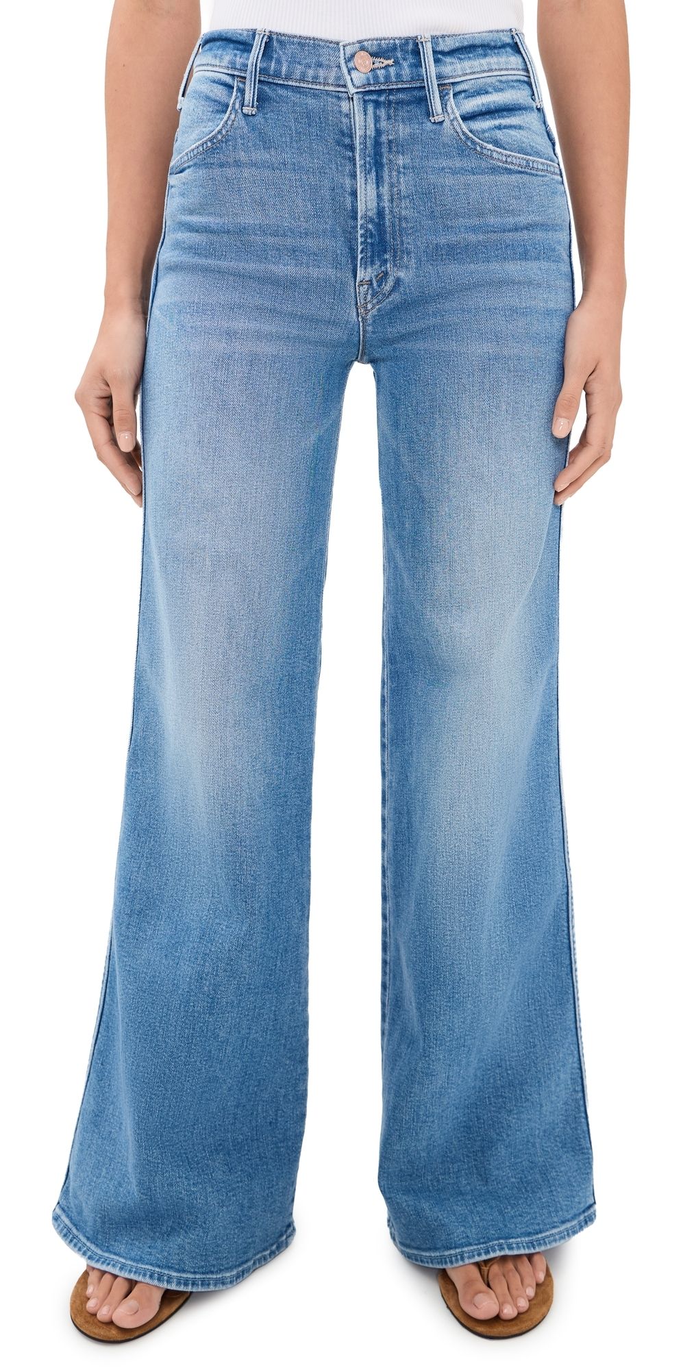 MOTHER Hustler Roller Double Sneak Jeans Saddle Up 31