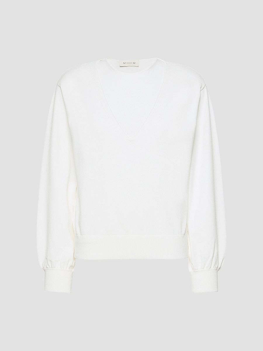 Women's Viscose Yarn Sweater - White - Size XS