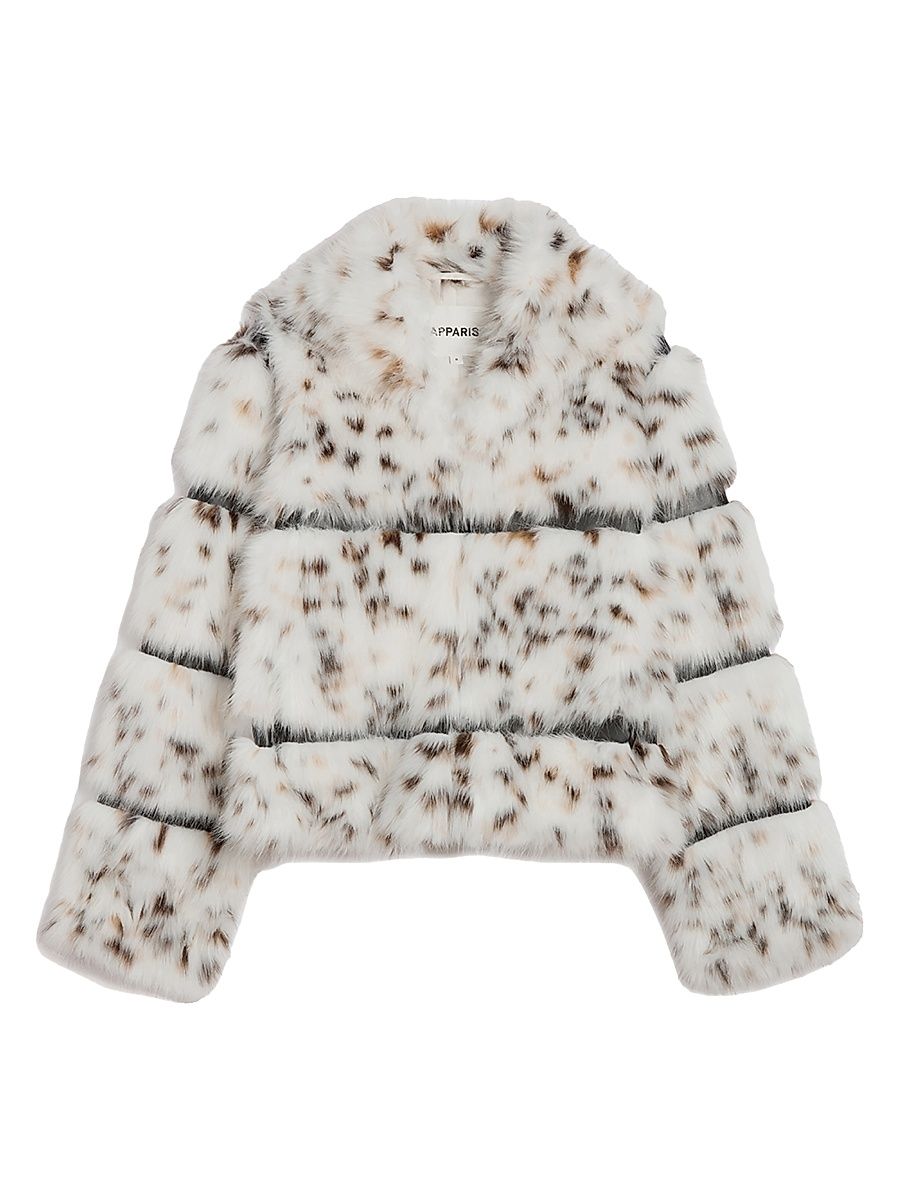 Women's Sai Faux-Snow Leopard Fur Coat - Blanc Multi - Size XL