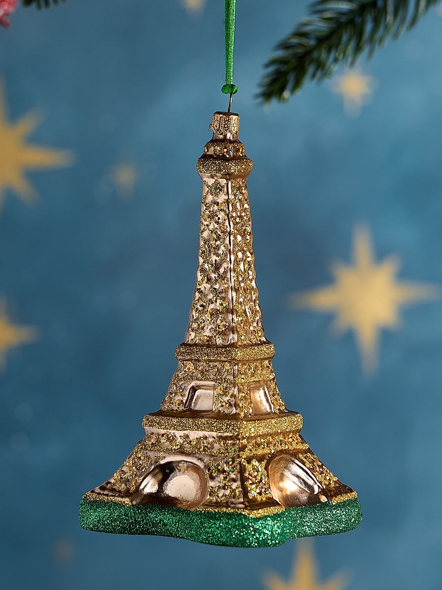 Eiffel Tower Glass Ornament