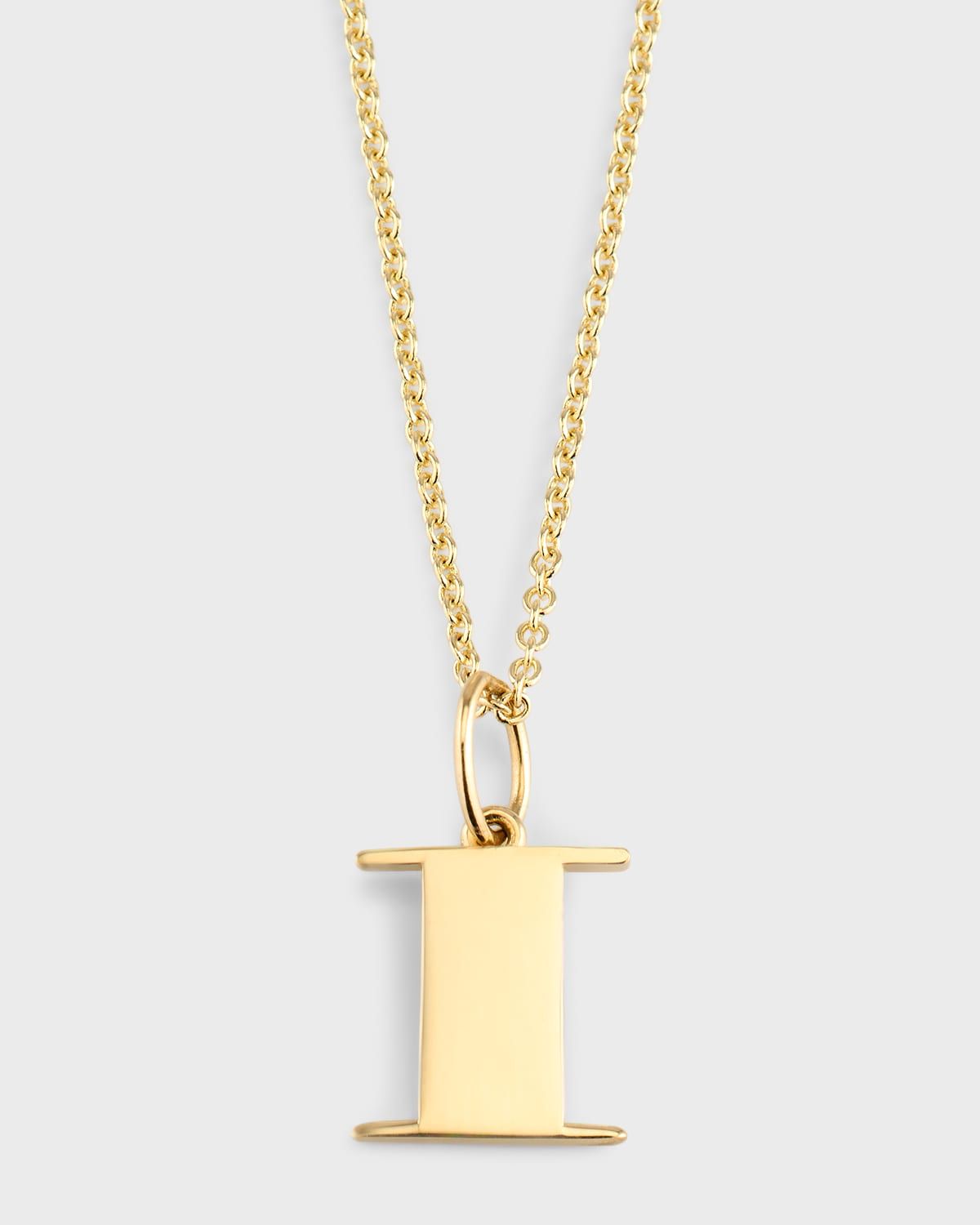 14K Pure Block Initial Necklace