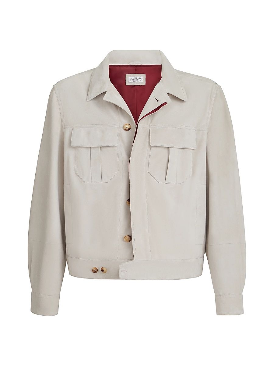 Men's Suede Outerwear Jacket - Sand - Size Small